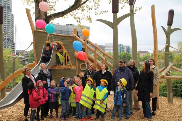 160425 aussengelande ballons 620x413 - Den Kindern gefällt's! Neues Außenspielgelände am Neckarufer