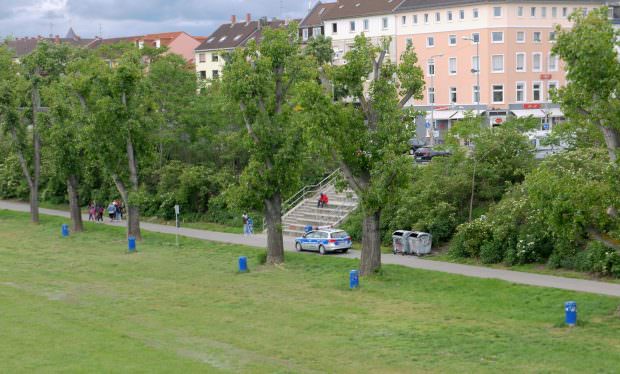 Der Kommunale Ordnungsdienst der Stadt Mannheim fährt Patrouille am Neckarufer | Foto: Neckarstadtblog