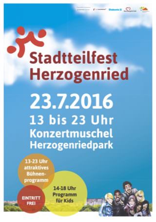 herzogenried stadtteilfest 2016 plakat 320x453 - Das Herzogenried feiert rund um die Konzertmuschel