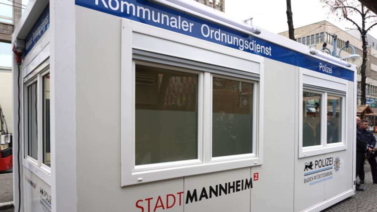 Sicherheitscontainer am Paradeplatz (Archivbild) | Foto: Stadt Mannheim