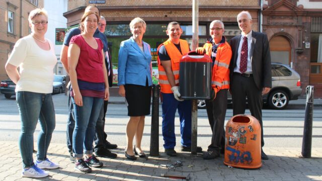 2014 wurden die Papierkörbe in der Neckarstadt-West ausgetauscht | Foto: Stadt Mannheim