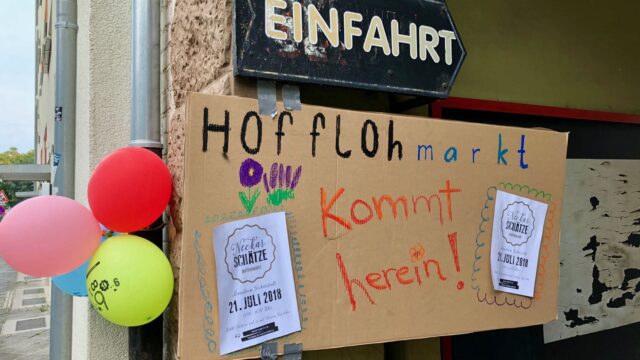 In der ganzen Neckarstadt luden Nachbar*innen in ihre Höfe zum Stöbern ein | Foto: M. Schülke