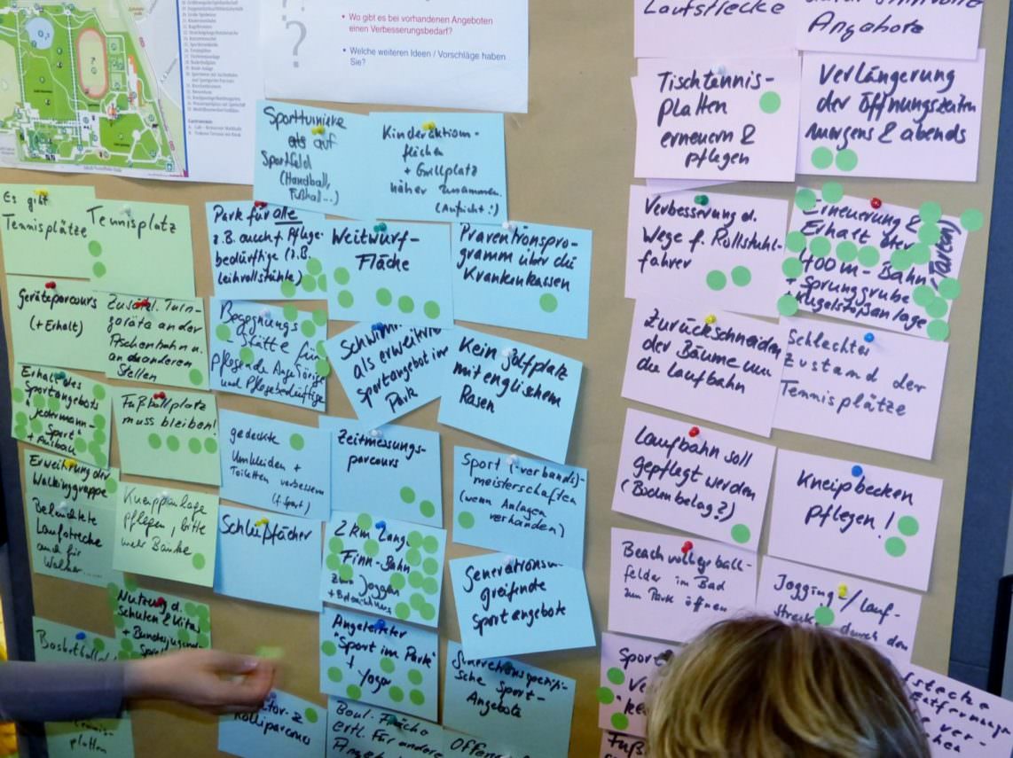 Nach der Vorschlags- und Diskussionsphase, sollten die Ideen mit Punkten bewertet werden | Foto: Hans-Jürg Liebert