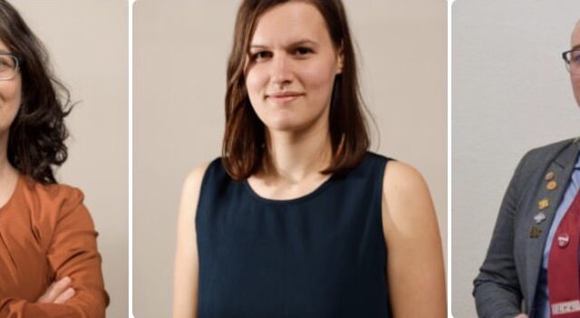 Die neue linksökologische Fraktion (v.l.n.r.): Thomas Trüper (Die Linke), Nalan Erol (Die Linke), Hanna Böhm (Die Linke), Lea Schöllkopf (Die Partei) und Andreas Parmentier (Tierschutzpartei)