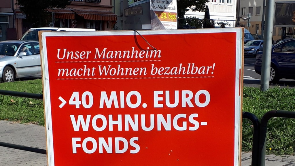 Die Mannheimer SPD wirbt mit der Forderung nach einem Wohnungsfonds von 40 Millionen Euro | Foto: KHP