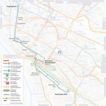 Linienverlauf der neuen Buslinie 65 | Quelle: rnv-online.de