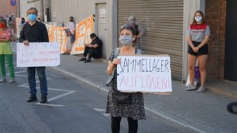 Demo vor der Landeserstaufnahme in der Industriestraße | Foto: Christian Ratz