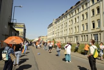 Demo vor der Landeserstaufnahme in der Industriestraße | Foto: Helmut Roos (helmut-roos@web.de)