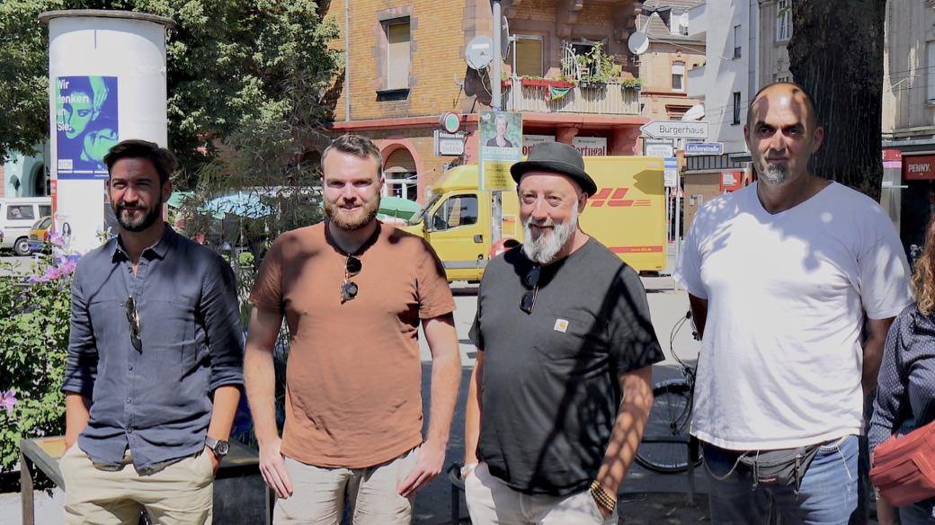 Die Köpfe hinter der Westwind-Konzeption: v.l. Marcel Hauptenbuchner (Thor-Gruppe), Florian Fischer (Concrete Coffee Roasters), Markus Sprengler (Stadtrat Grüne), Maik Rügemer (Netzwerk Wohnumfeld) | Foto: M. Schülke