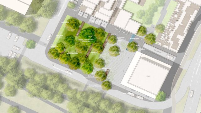 Im Planungswettbewerb zur Gestaltung der Grün- und Freiflächen auf der Schafweide ist der Entwurf des Planungsbüros BHM Planungsgesellschaft aus Bruchsal zum Sieger gekürt worden | Bild: BHM Planungsgesellschaft