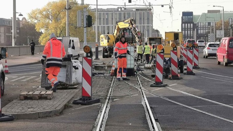 Bauarbeiten an den Gleisen auf der Kurpfalzbrücke | Foto: Dieter Leder