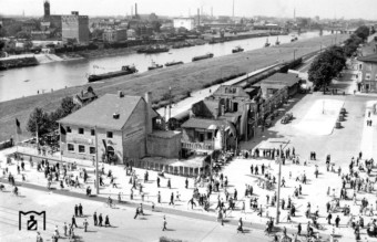 Bahnhof Neckarstadt, heute Freifläche von ALTER mit Plänen für Neubauten. Bild: MARCHIVUM