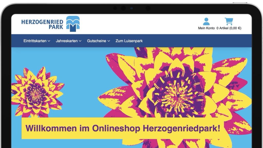 Screenshot des Onlineshops unter shop.herzogenriedpark.de