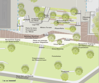 Übesichtsplan der Terrassen | Bild: Stadt Mannheim / bhmp