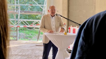 Beim Richtfest für das Kombibad Herzogenried im September 2024 | Foto: M. Schülke