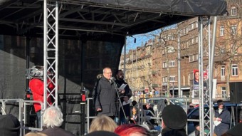 "Wir sind die Brandmauer!"-Demo am 1. Februar 2025 | Foto: M. Schülke