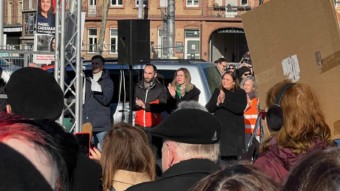 "Wir sind die Brandmauer!"-Demo am 1. Februar 2025 | Foto: M. Schülke