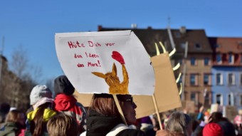 "Wir sind die Brandmauer!"-Demo am 1. Februar 2025 | Foto: Daniel Kubirski