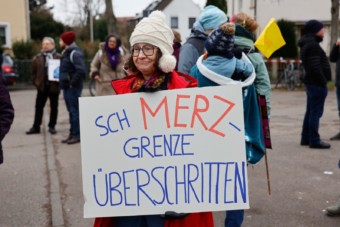 Protest gegen Merz in Feudenheim | Foto: CKI