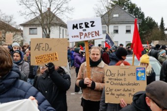 Protest gegen Merz in Feudenheim | Foto: CKI