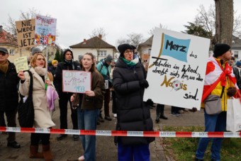 Protest gegen Merz in Feudenheim | Foto: CKI
