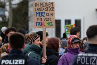 Protest gegen Merz in Feudenheim | Foto: CKI