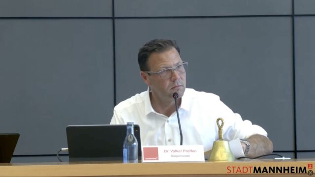 buergermeister-sicherheitsdezernent-proffen-gemeinderat Sicherheitsdezernent Dr. Volker Proffen | Bild: Stadt Mannheim (YouTube)