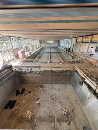 Der Blick von der Empore auf Sprung- und 50-Meter-Becken | Foto: M. Schülke