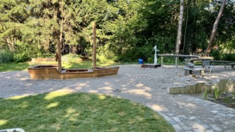 Eindrücke vom neuen Wasserspielplatz im Herzogenriedpark | Foto: M. Schülke