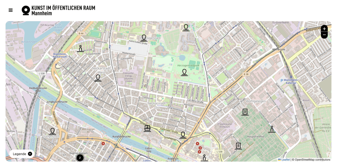 kiormade screenshot 1142x549 - Webseite macht Kunst im Stadtraum sichtbar